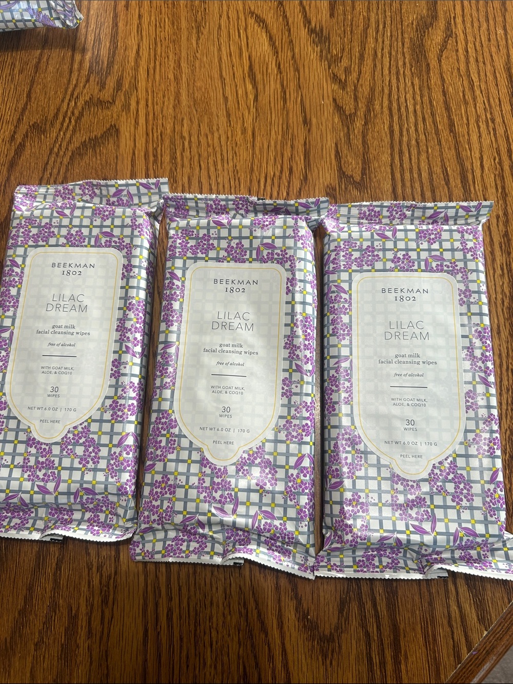 Beekman 1802 Lilac Dream Facial Cleansing Wipes - Floral Purple Pack of 3 new